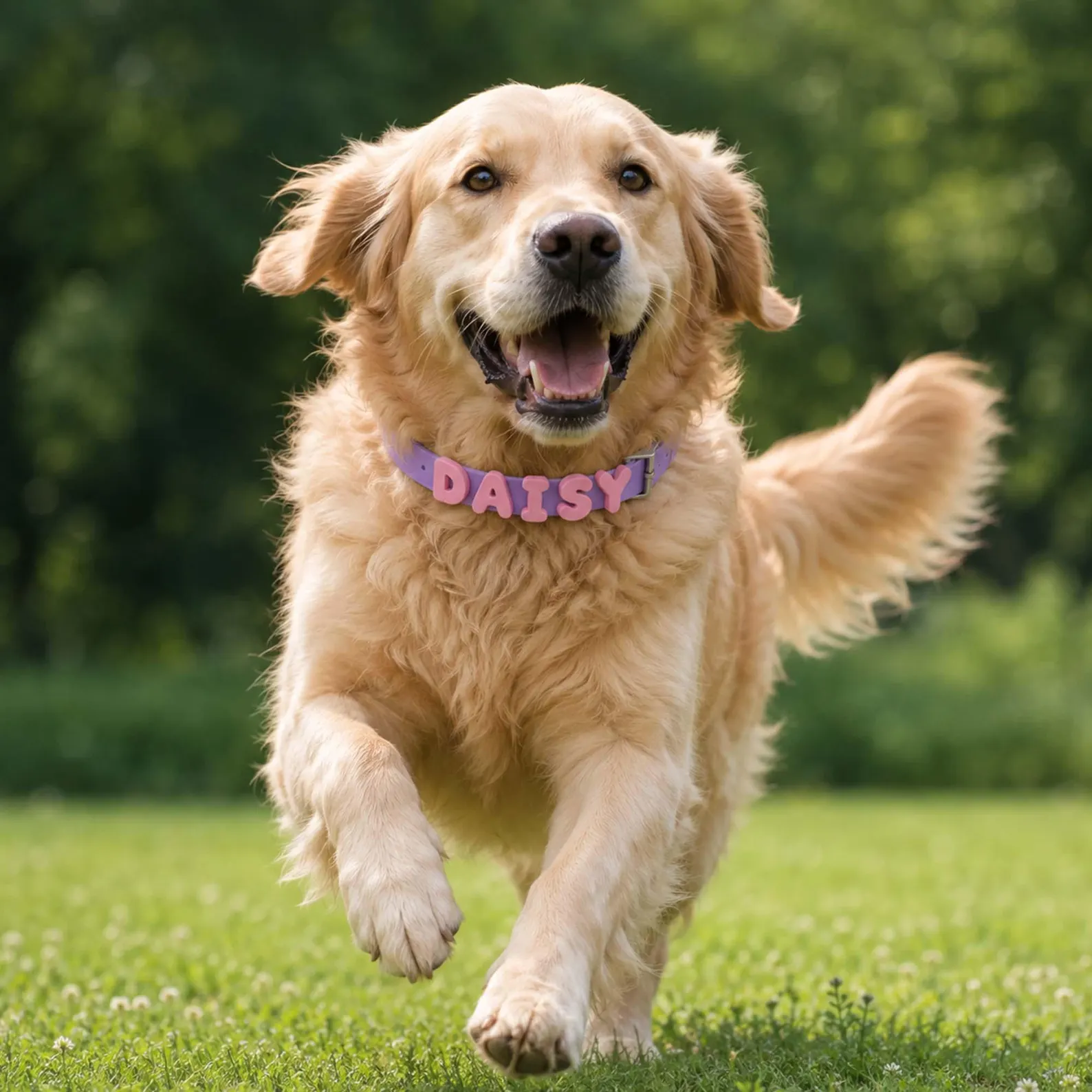 Golden Retriever during golden hour